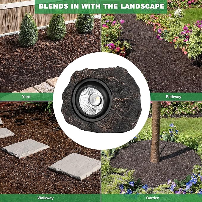 Solar Rock Lights Outdoor – 4 Pack Waterproof LED Landscape Garden Spotlights - Image 9