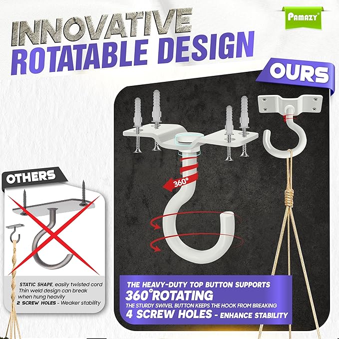 200LBS 8Pcs Rotatable Ceiling Hooks - Image 3