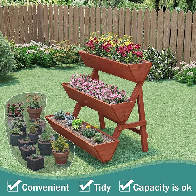 Raised Garden Bed, 3 Tier Vertical Garden Planter - Image 5
