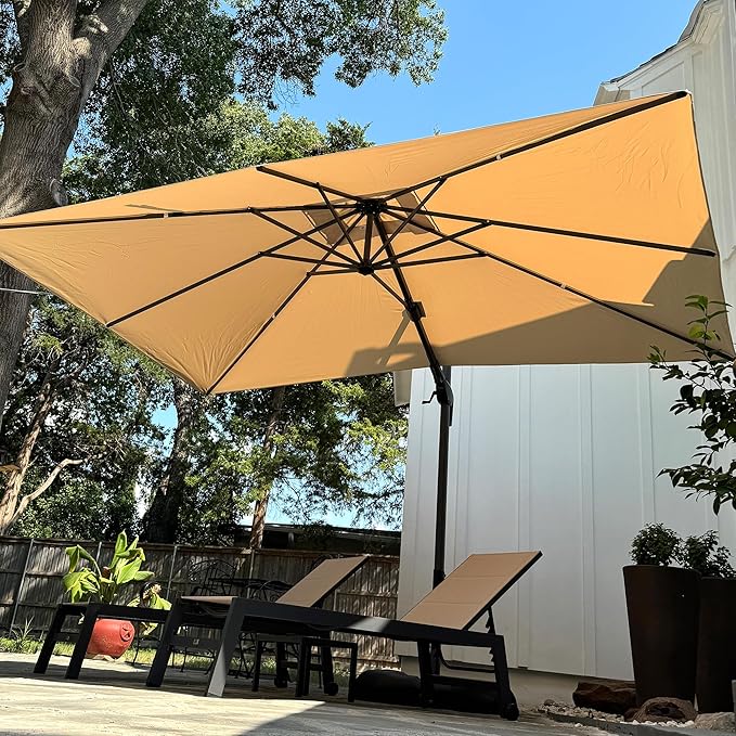 PURPLE LEAF 8.2' X 11.5' Tilting Patio Umbrella - Image 2