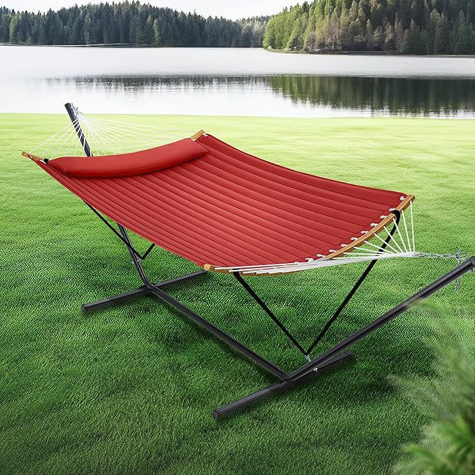 SUPERJARE Hammock with Stand, 2 Person Heavy Duty Hammock with Padded Cotton - Image 3