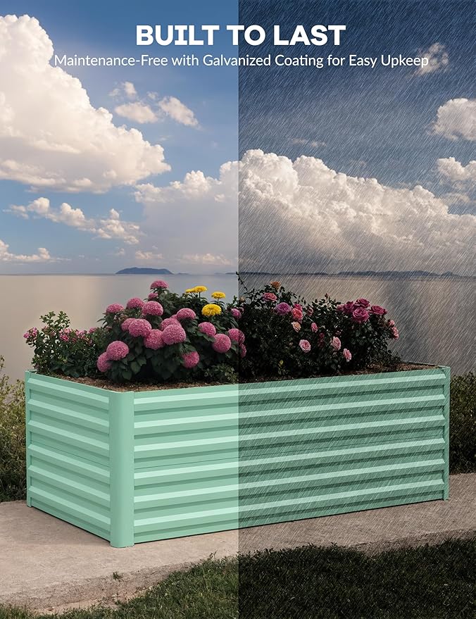 GarveeLife 2pcs 8x4x2 ft Galvanized Raised Garden Bed, Rust-Resistant Raised - Image 3