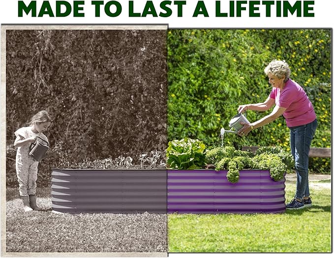 9-in-1 Galvanized Steel Raised Garden Bed // 8×2×1.5 ft Modular Planter - Image 4