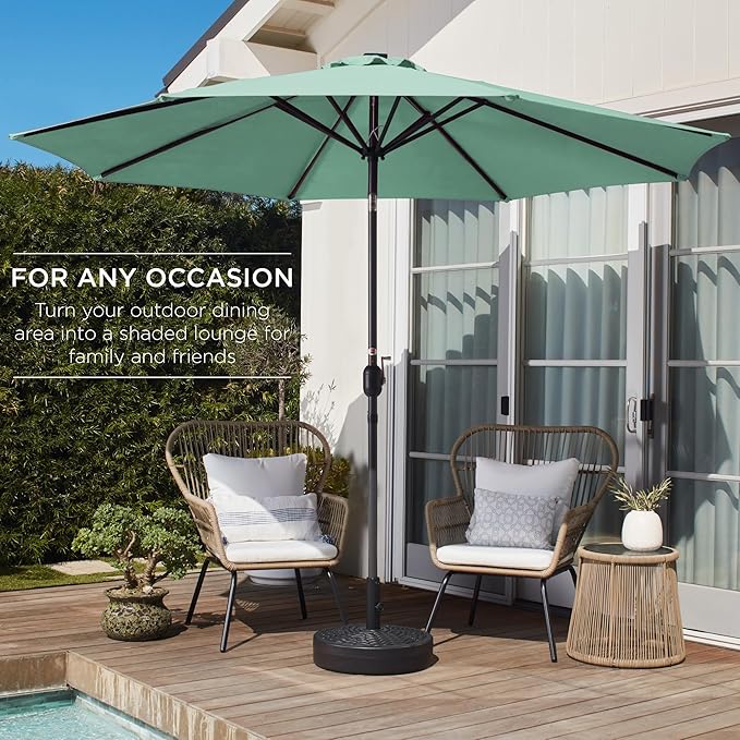 Best Choice Products 10ft Outdoor Table Compatible Steel Polyester Market Patio - Image 3