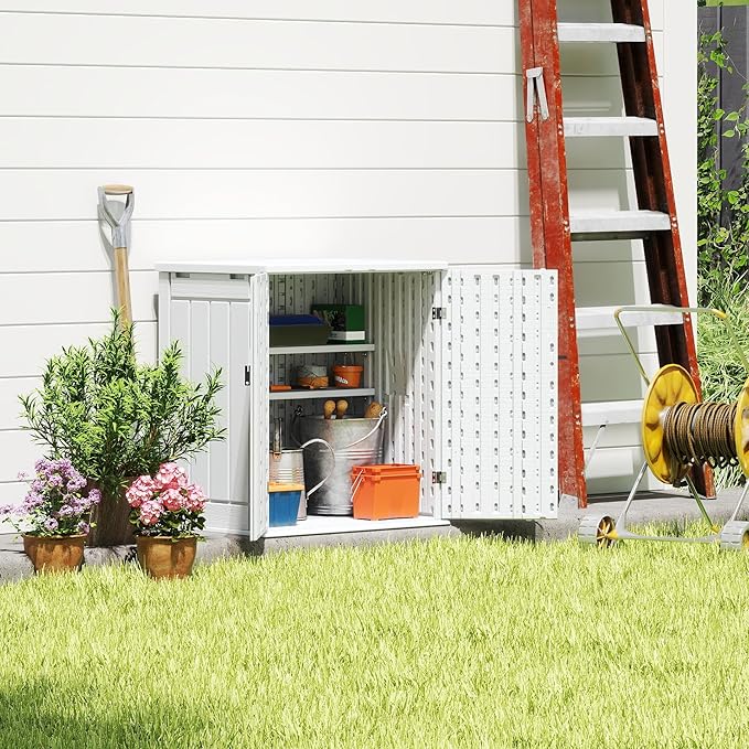 EHHLY Heavy Duty Small Storage Cabinet Outdoor Weatherproof, 14 Cuft Garage - Image 7