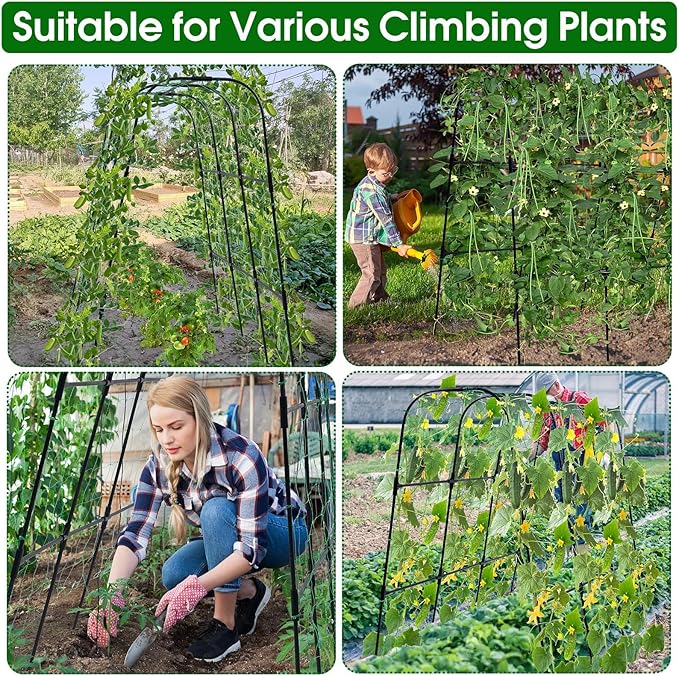 Garden Arch Trellis for Climbing Plants Outdoor, 50x48 inch Cucumber Trellis - Image 6