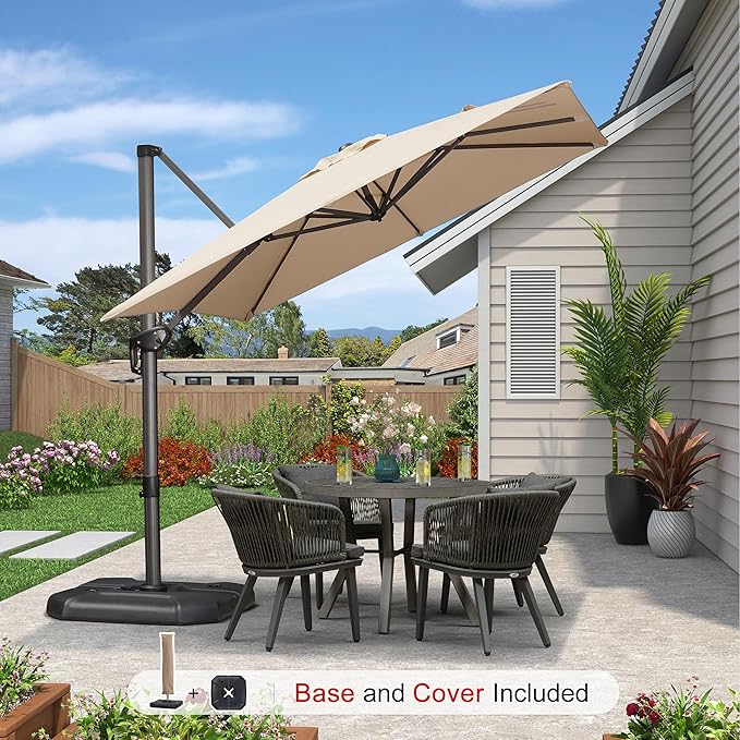 PURPLE LEAF 8'×8' Patio Cantilever Umbrella - Image 2