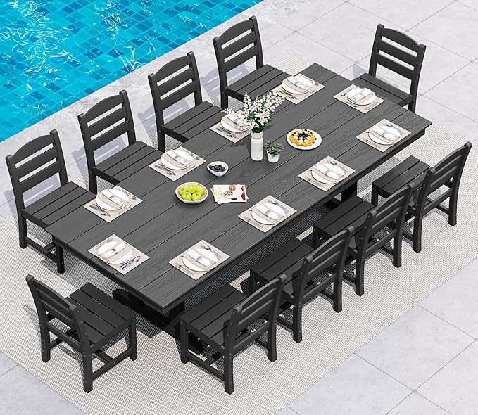 SERWALL 11 Piece Outdoor Dining Set by SERWALL