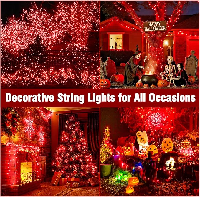 Nisocy 200 LED Red String Lights - Image 4