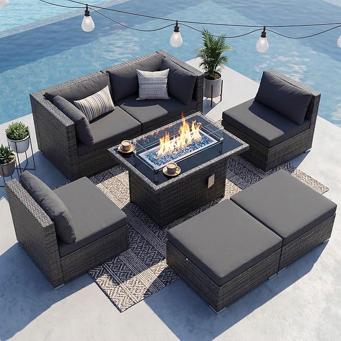 NICESOUL 29.3'' High Backrest Patio Furniture Set by NICESOUL