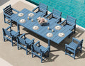 SERWALL 9-Piece Outdoor Dining Set, All Weather HDPE Outdoor Furniture Set by SERWALL
