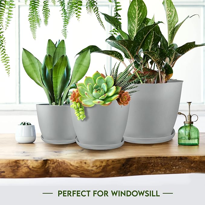 Utopia Home - Plant Pots Indoor - 7/6.6/6/5.3/4.8 Inches Flower Pots - Image 6