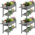 YEFU Raised Garden Bed with Legs: 57x18x30in Elevated Poly Planter with Wheels by YEFU