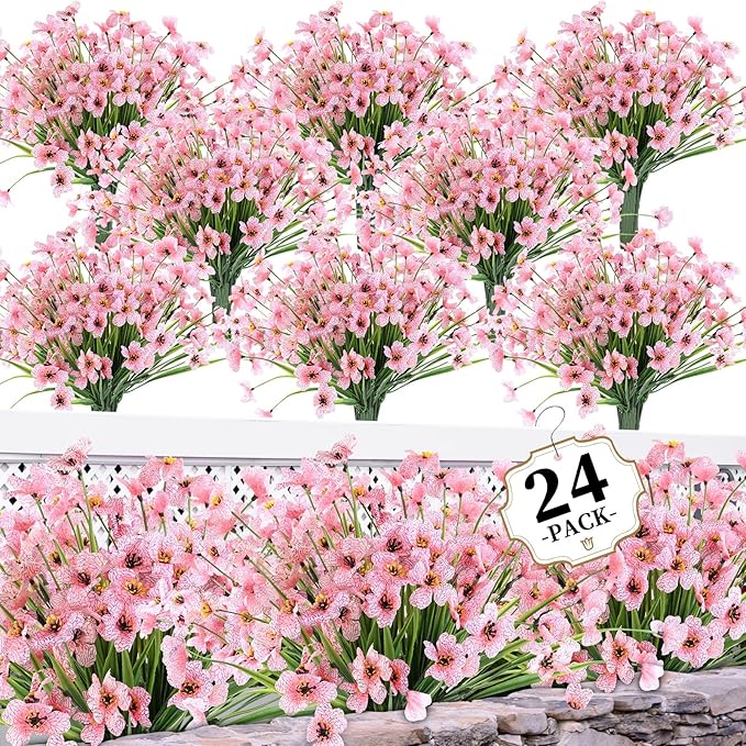 24 Peach Bundles Artificial Flowers by ColoPlay