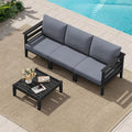 SERWALL HDPE Patio Furniture Set, 4 Pieces Outdoor Sectional Sofa Set, by SERWALL