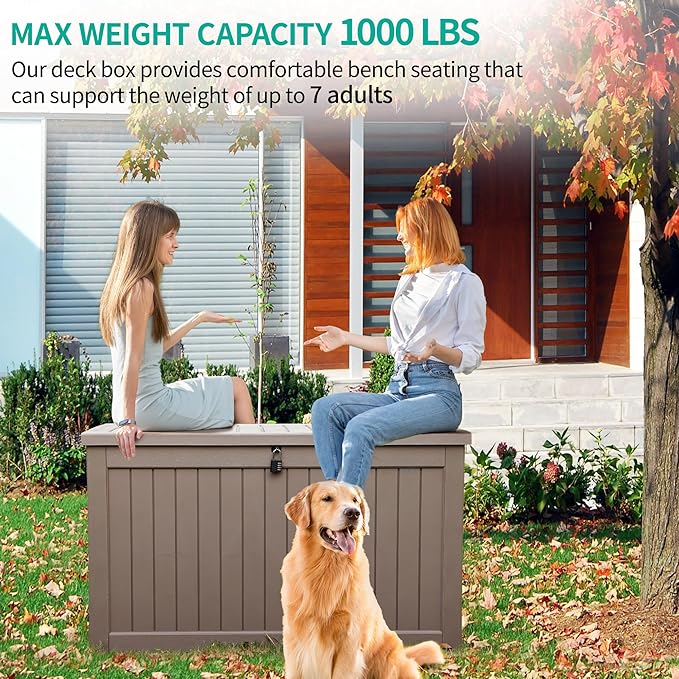 YITAHOME 230 Gallon Outdoor Storage Deck Box, Weather-Resistant Resin, Versatile - Image 3