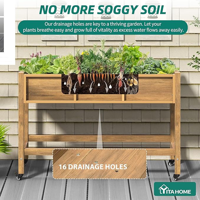 YITAHOME Raised Garden Bed HDPE, Elevated Planter Box - Image 2