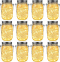 GIGALUMI Solar Mason Jar Lights, 12 Pack 30 Led String Fairy Lights Garden by GIGALUMI