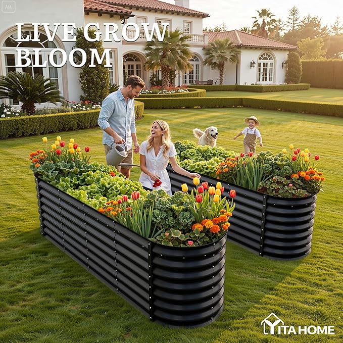 YITAHOME 24" Tall 9 in 1 Raised Garden Bed Kit, 96x24 in Large Galvanized Metal - Image 2