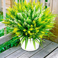 Artificial Plants Outdoor, Lavender Artificial Flowers Plastic Fake Faux by TSTWETO