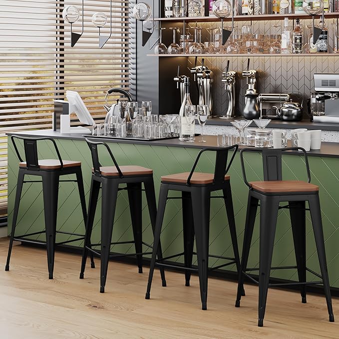 Yongchuang 24" Metal Barstools Set of 2 Counter Bar Stools - Image 8