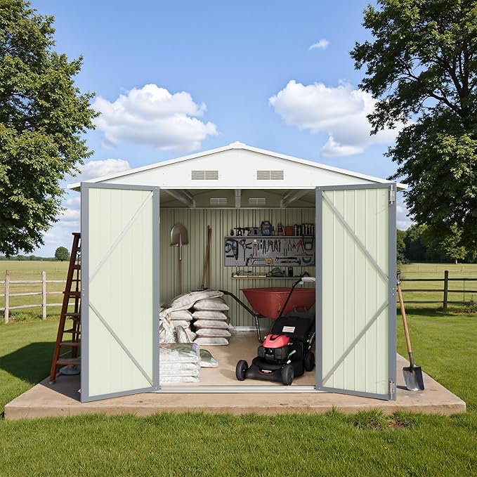 Greesum 8×10FT Outdoor Storage Shed, Metal Patio Storaged Sheds - Image 3