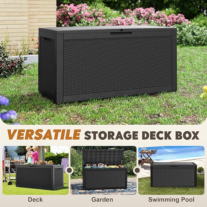 Outdoor Storage Box, Resin Deck Boxes Indoor and outdoor, Waterproof Storage - Image 7