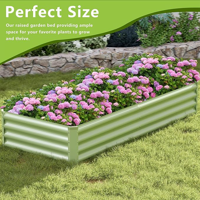 2PCS 8x2x1FT Galvanized Raised Garden Bed, Galvanized Planter Raised Garden - Image 5