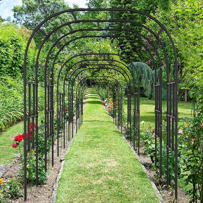 DoCred Garden Arch Trellis for Climbing Plants, 87 Inch Large Garden Trellises - Image 8