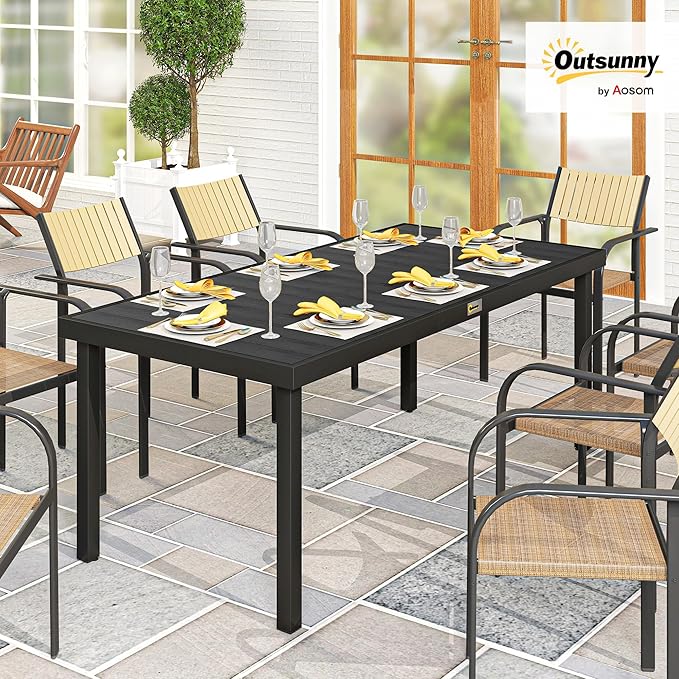 Outsunny 75" x 35" Outdoor Dining Table - Image 2