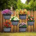 Layhit 6 Pcs Wall Hanging Planters Outdoor Pot Planter Wine Barrel Planter by ShungLan