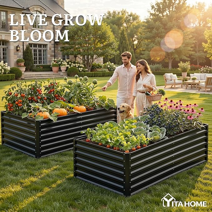 YITAHOME 72x36x24 in Galvanized Raised Garden Bed Kit, Large Metal Planter Box - Image 2