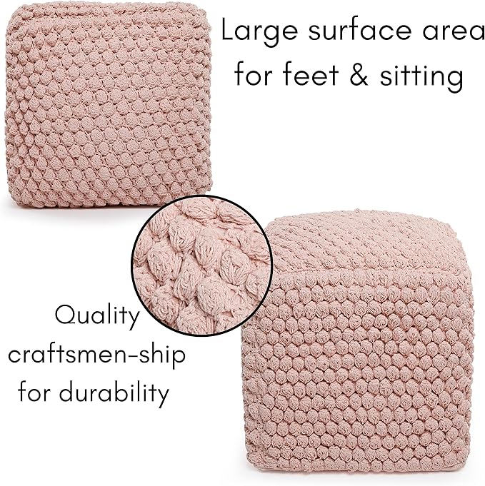 BIRDROCK HOME Buds Pouf Foot Stool Ottoman - Image 7