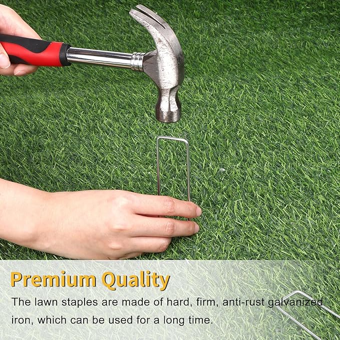 HongWay 120 Pack 4 Inch Landscape Garden Staples, Garden Stakes Galvanized 12 - Image 5