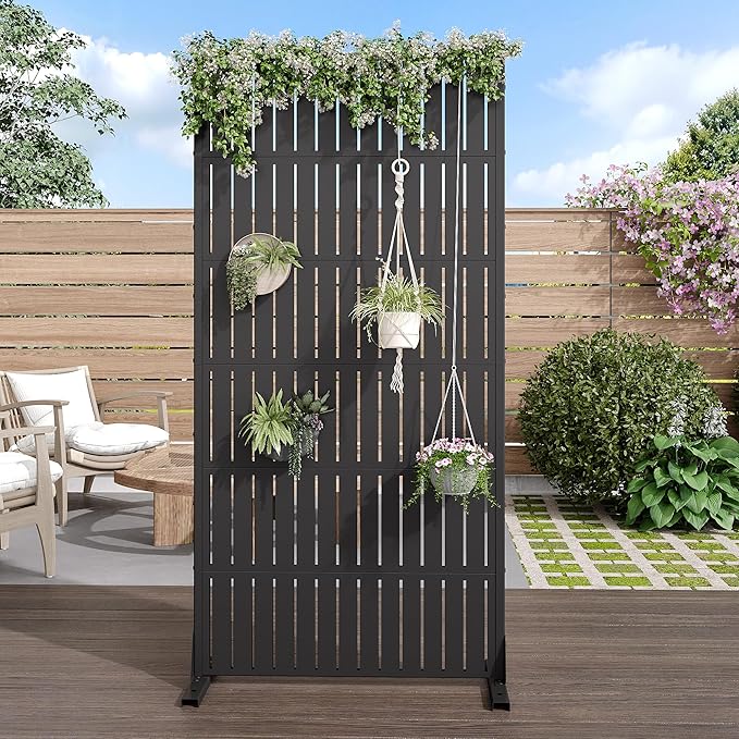 Casaphoria Metal Privacy Screen Outdoor, Fence Black - Image 2