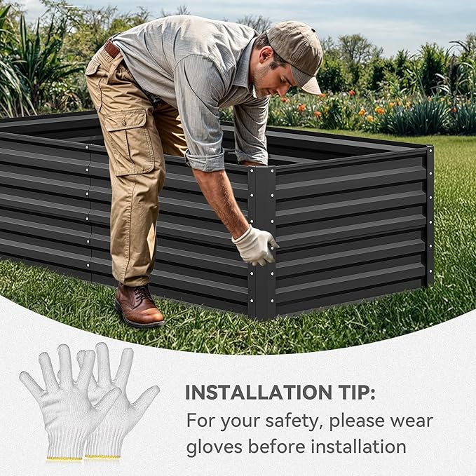 YITAHOME 6x3x2ft 2pcs Large Raised Garden Bed Kit, Galvanized Metal Planter Box - Image 7