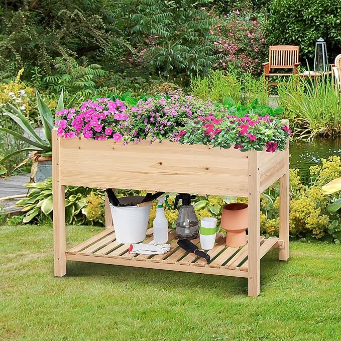 Yaheetech 47x23x32in Wooden Raised Garden Bed - Image 2