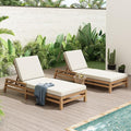 LUMISOL Outdoor Chaise Lounge Chairs Set of 2, Solid Wood Patio 5-Position by LUMISOL