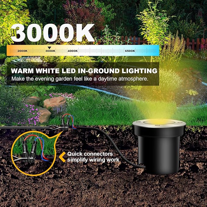4 Pack 3w 12v Low Voltage In-ground Lights LED Landscape Light Waterproof IP67 - Image 4