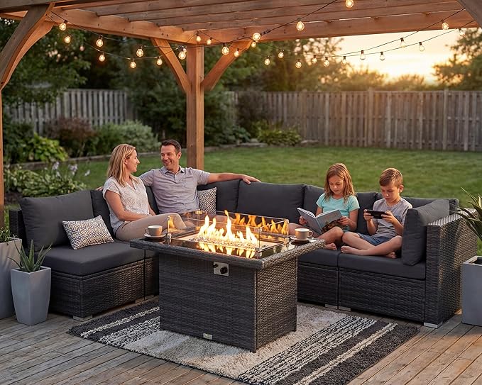 NICESOUL 29.3'' High Back Outdoor Patio Sectional Furniture Sofa Set - Image 3