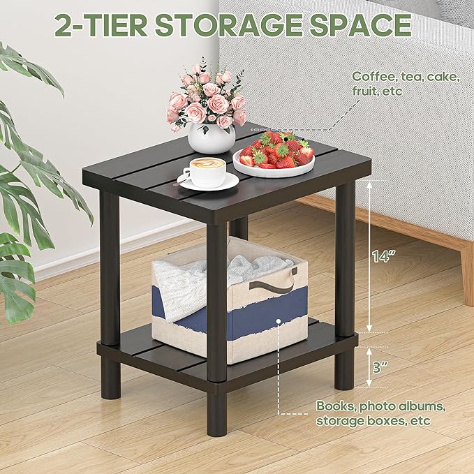 Outdoor Side Table, 2-Tier Small Outdoor Table - Image 3