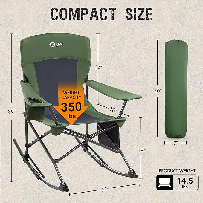 Portal Outdoor Rocking Chair Camping Folding Portable Rocker - Image 2