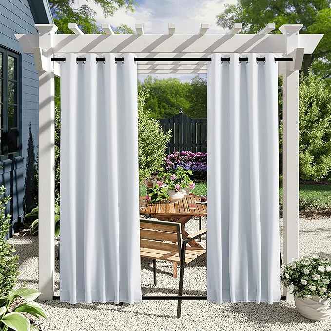 NICETOWN 2 Panels Fixed Outdoor Curtains Waterproof - Image 2