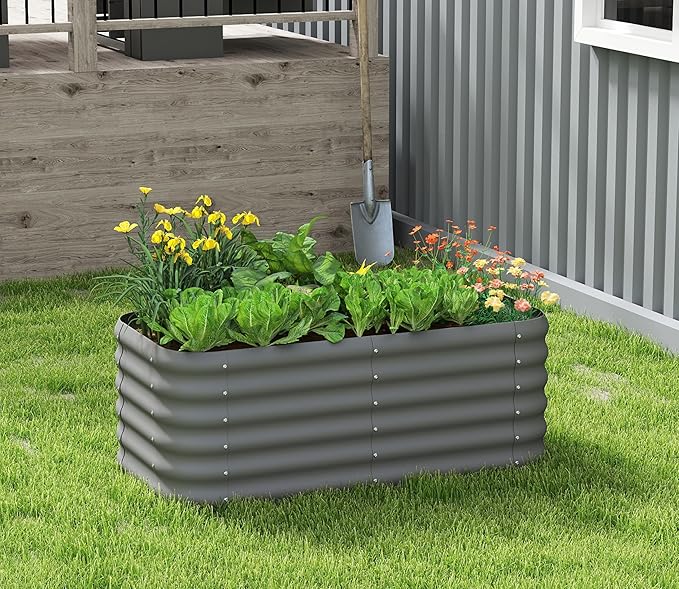Galvanized Raised Garden Bed, Outdoor Planter Bed, Metal Planter Box - Image 8
