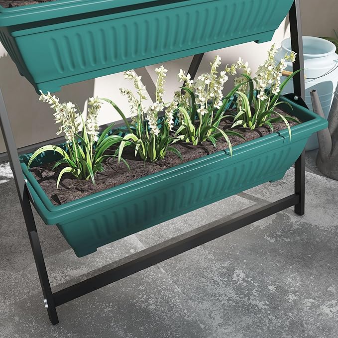 Outsunny Raised Garden Bed, 4 Tier Vertical Garden Planter Set, 4 Outdoor - Image 9