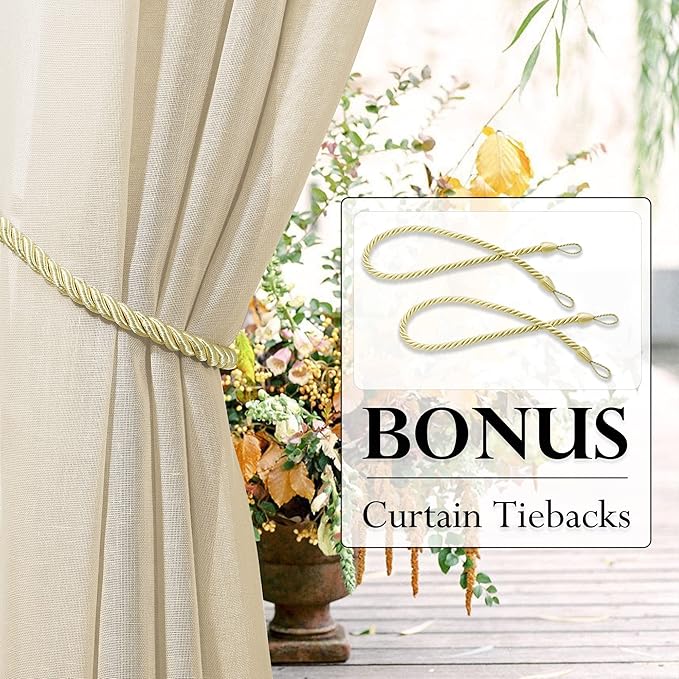 RYB HOME Outdoor Linen Curtains - Image 2