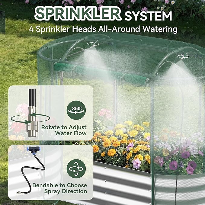 Raised Garden Bed with Self-Watering System, Oval Galvanized Raised Beds - Image 2