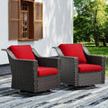 Joyside Swivel Patio Chairs Set of 2, Wicker Patio Furniture by Joyside
