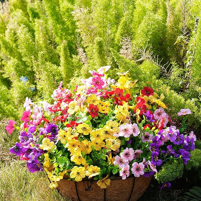 Artificial Flowers for Outdoor, UV Resistant Fake Silk Flowers, Realistic Faux - Image 6