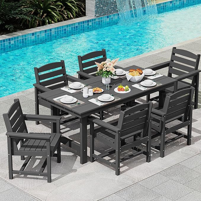 SERWALL 6-Person Outdoor Dining Table - Image 7